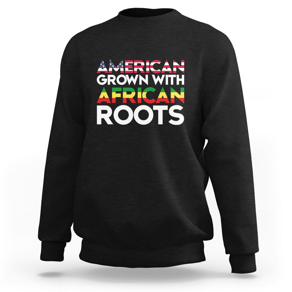 American Grown With African Roots African American Flag Sweatshirt - Wonder Print Shop