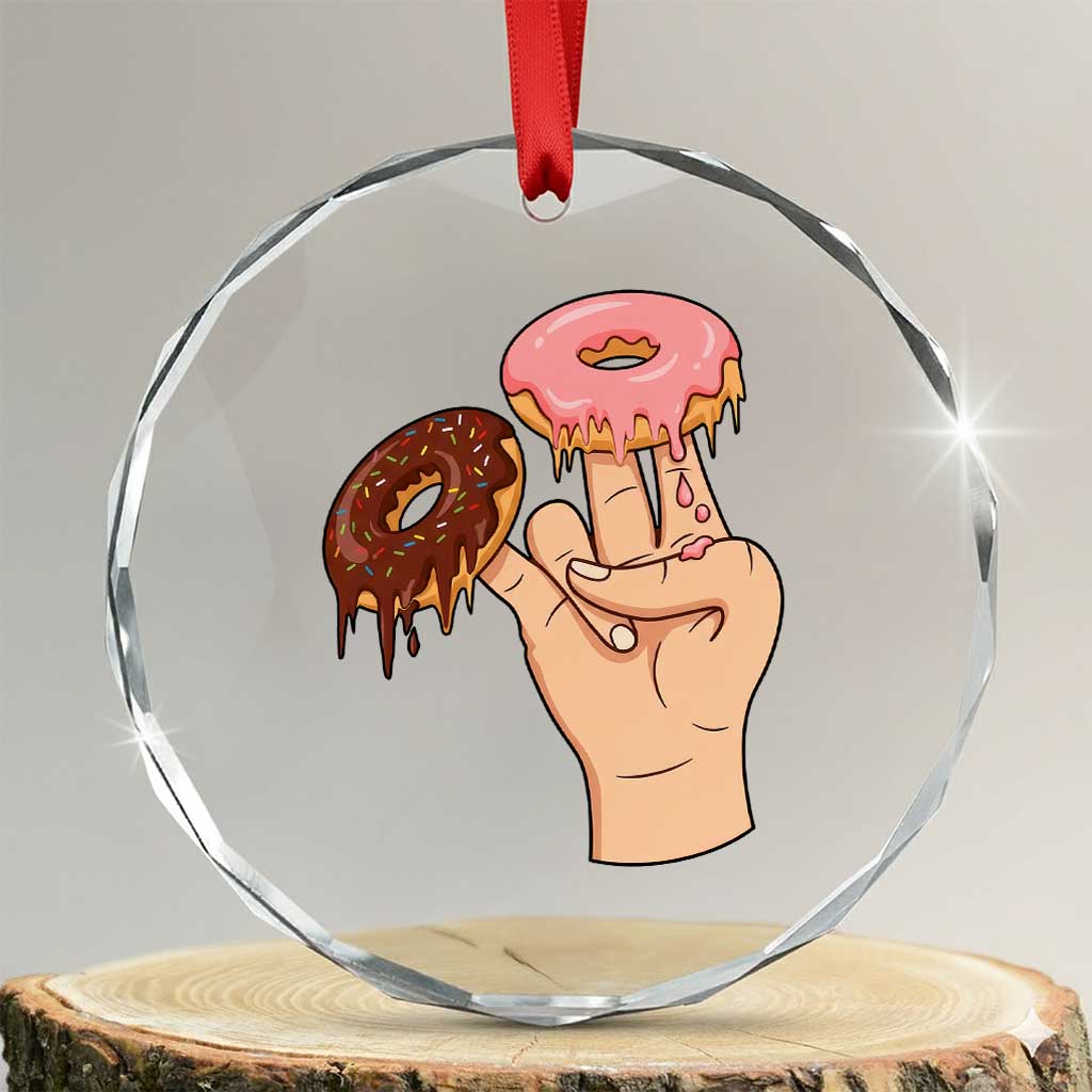 2 In The Pink 1 In The Stink Crystal Glass Ornament Funny Donut Adult Humor