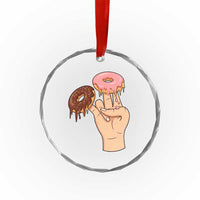 2 In The Pink 1 In The Stink Crystal Glass Ornament Funny Donut Adult Humor