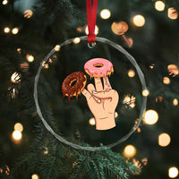 2 In The Pink 1 In The Stink Crystal Glass Ornament Funny Donut Adult Humor