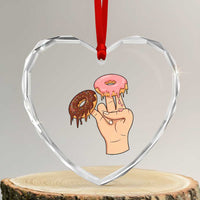 2 In The Pink 1 In The Stink Heart Crystal Glass Ornament Funny Donut Adult Humor
