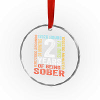 2 Years Of Being Sober Crystal Glass Ornament 2 Years Sobriety Anniversary Addiction Recovery
