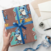 2 Years Old Birthday Brainrot Wrapping Paper Roll Funny Tralalero Tralala Los Tralaleritos Meme Shark