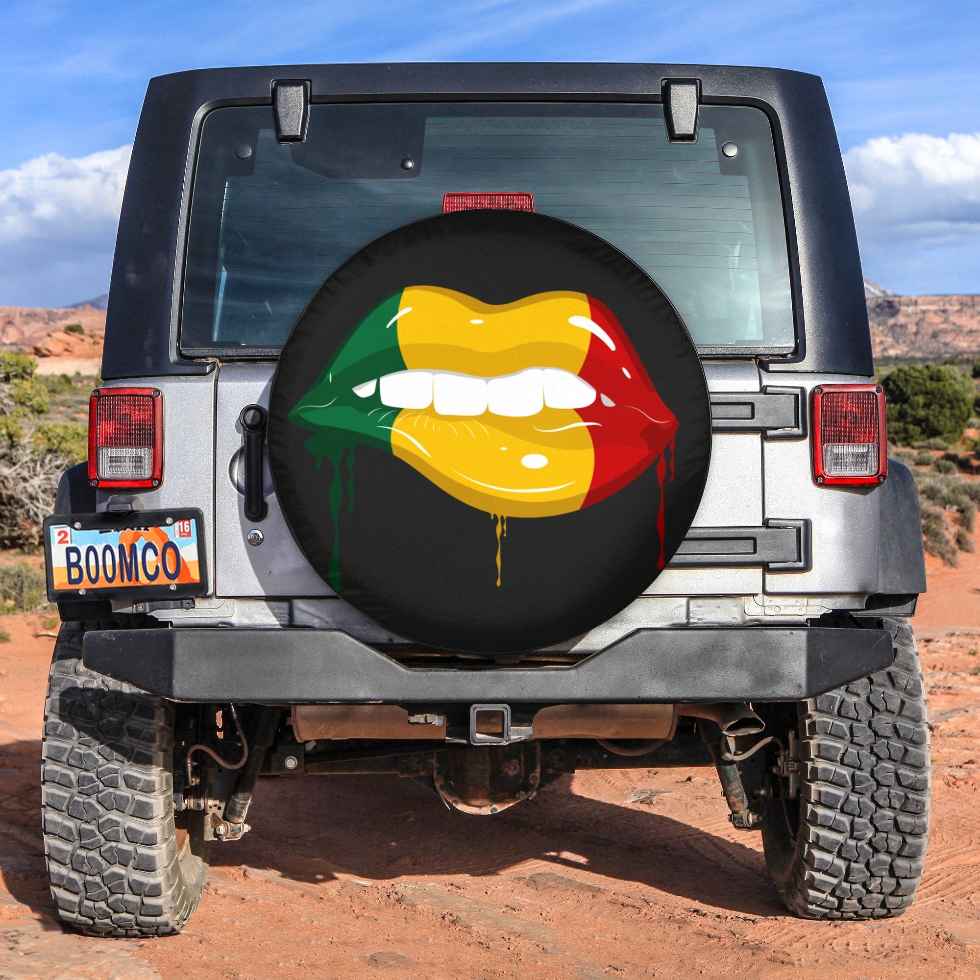 African Tire Covers - Juneteenth Spare Tire Cover Biting Lips NO.20 LT8 - Wonder Print Shop