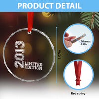 2013 Limited Edition Crystal Glass Ornament Limited Edition 13th Birthday Boys Girl