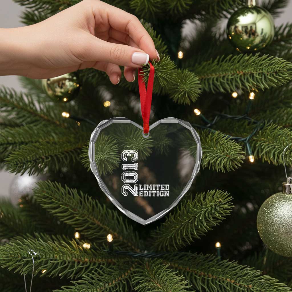 2013 Limited Edition Heart Crystal Glass Ornament Limited Edition 13th Birthday Boys Girl