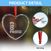 2013 Limited Edition Heart Crystal Glass Ornament Limited Edition 13th Birthday Boys Girl