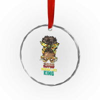 2025 And I Still Dream Like King MLK Day Crystal Glass Ornament Messy Bun Black History Month