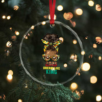 2025 And I Still Dream Like King MLK Day Crystal Glass Ornament Messy Bun Black History Month
