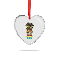 2025 And I Still Dream Like King MLK Day Heart Crystal Glass Ornament Messy Bun Black History Month