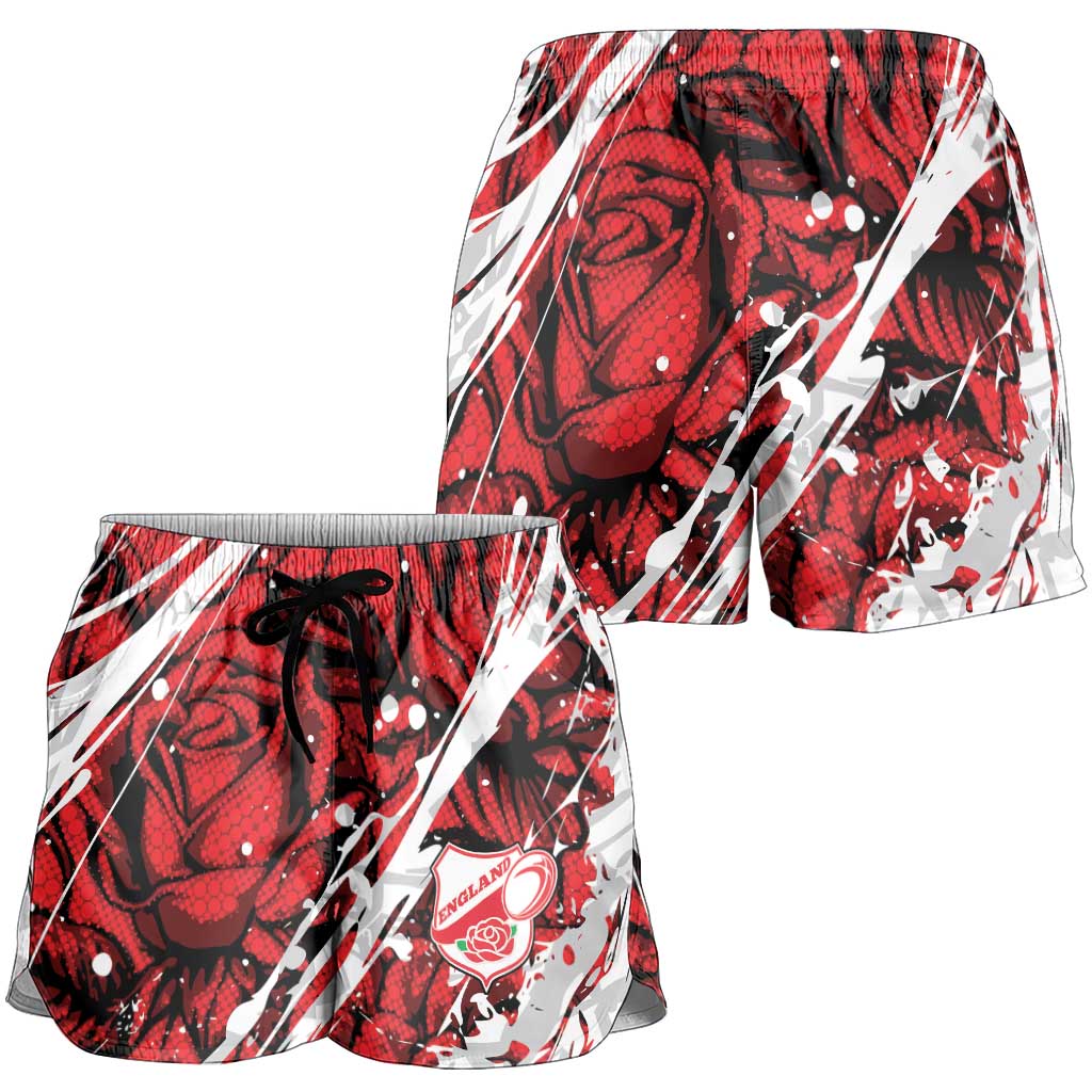 2026 Autumn Rugby Nations England Shorts for Women Red Rose Majestic Motif