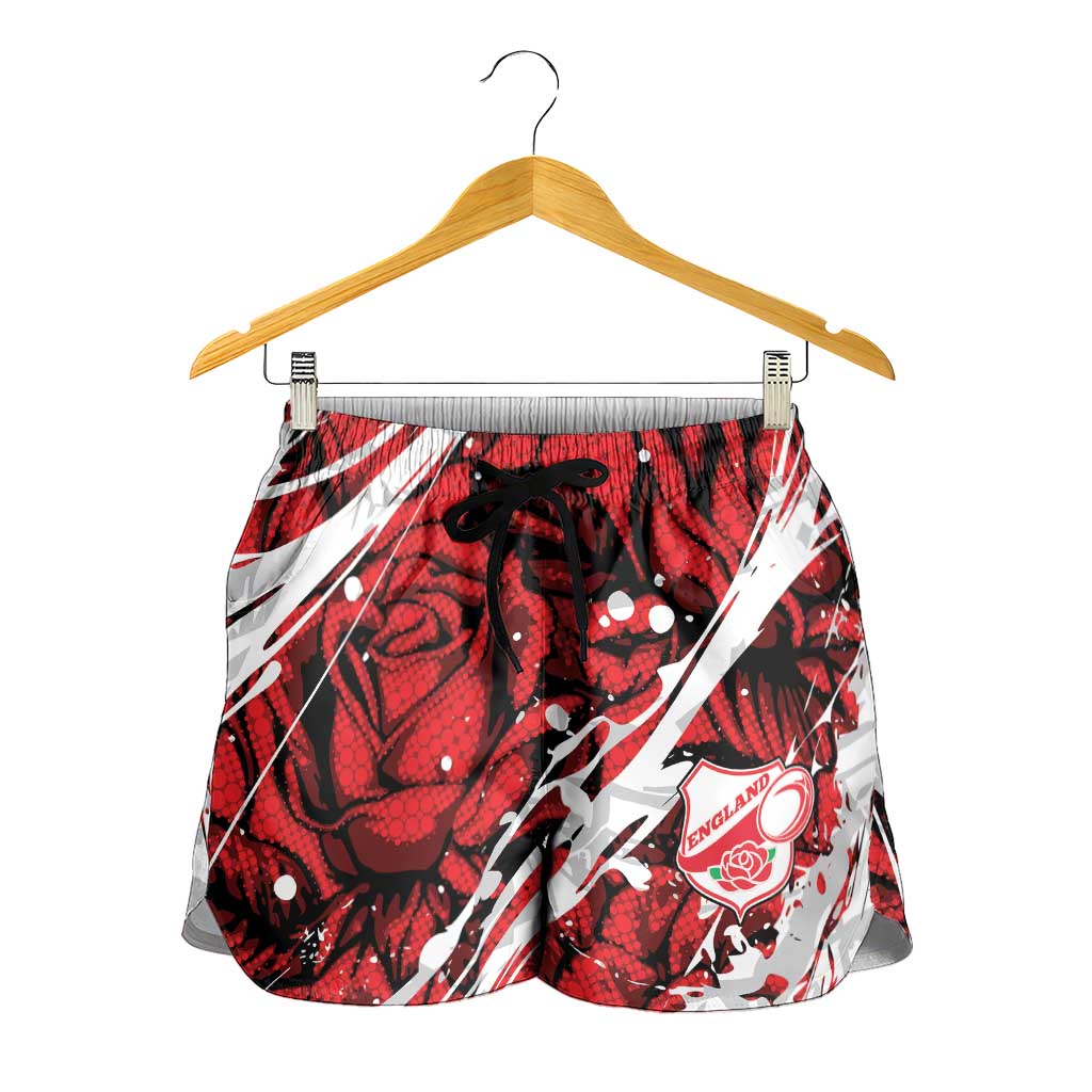 2026 Autumn Rugby Nations England Shorts for Women Red Rose Majestic Motif
