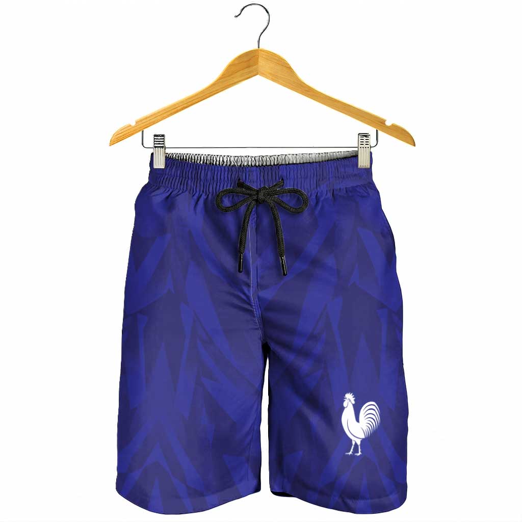 2026 Autumn Rugby Nations France Shorts for Men Red Blue Stripes Grunge Style