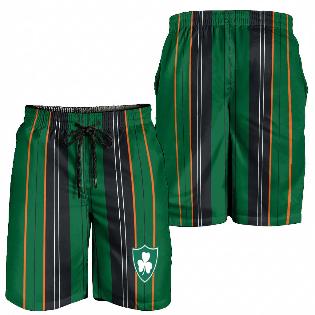 2026 Autumn Rugby Nations Ireland Shorts for Men Shamrock Gold Green Stripes Style