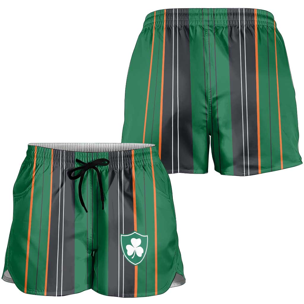 2026 Autumn Rugby Nations Ireland Shorts for Women Shamrock Gold Green Stripes Style