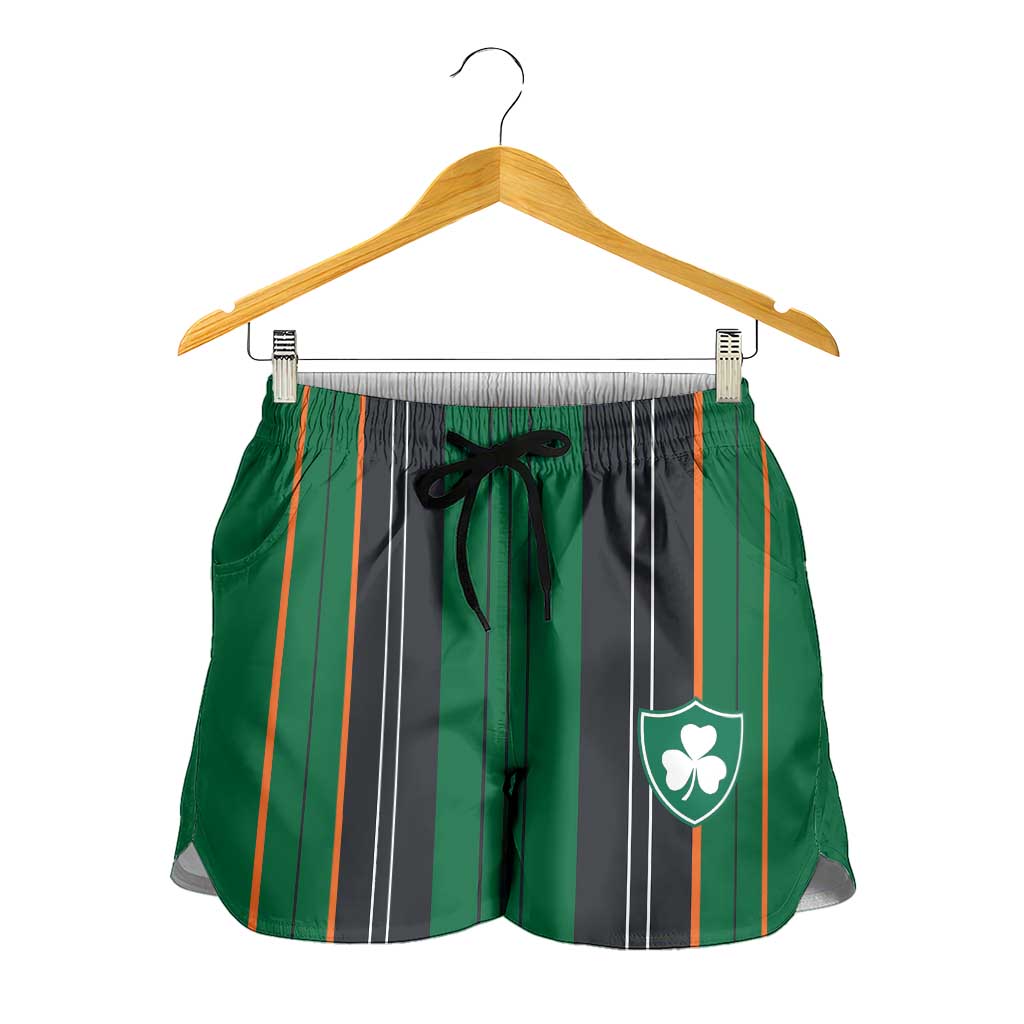 2026 Autumn Rugby Nations Ireland Shorts for Women Shamrock Gold Green Stripes Style