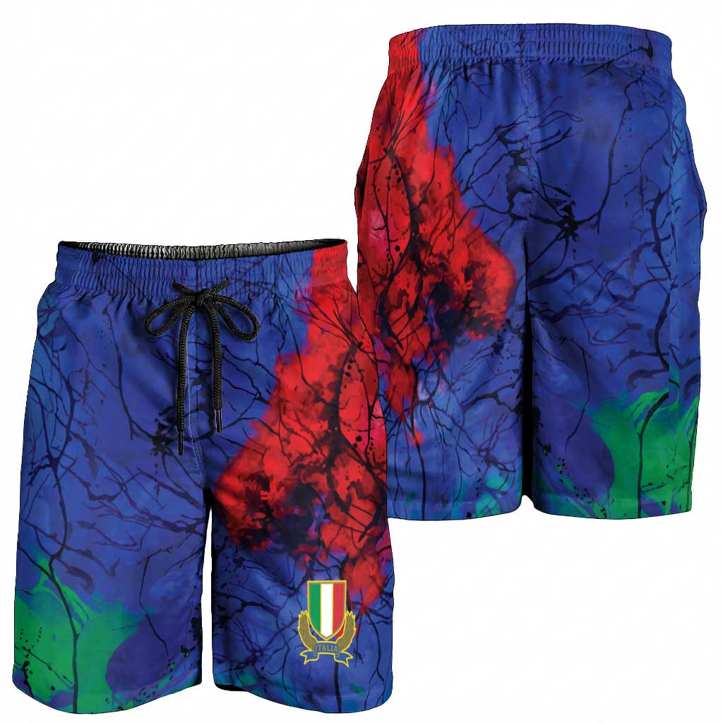 2026 Autumn Rugby Nations Italy Shorts for Men Flag Italian Watercolour Art