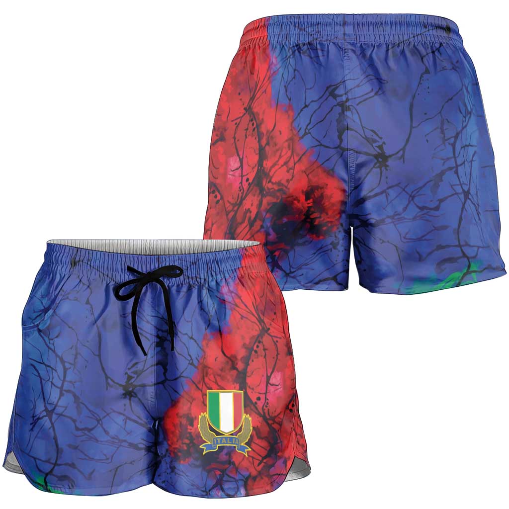 2026 Autumn Rugby Nations Italy Shorts for Women Flag Italian Watercolour Art