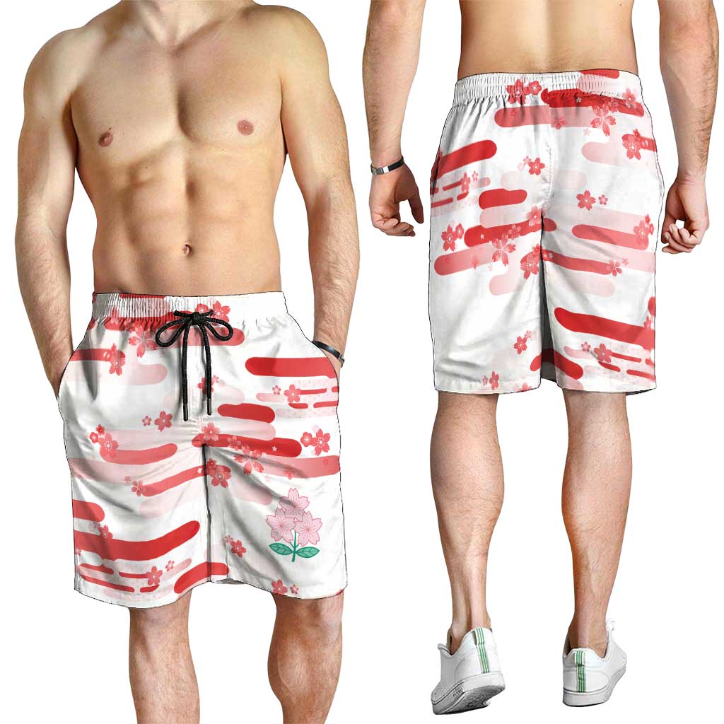 2026 Autumn Rugby Nations Japan Shorts for Men White Sakura Japanese Asanoha Seigaiha