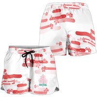 2026 Autumn Rugby Nations Japan Shorts for Women White Sakura Japanese Asanoha Seigaiha