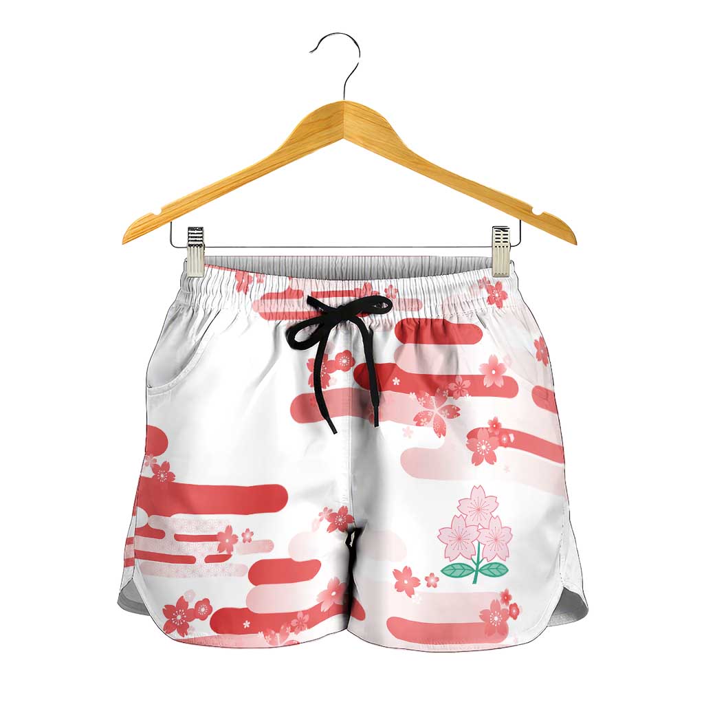 2026 Autumn Rugby Nations Japan Shorts for Women White Sakura Japanese Asanoha Seigaiha