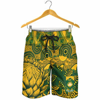 2026 Autumn Rugby Nations South Africa Shorts for Men Indigenous Tribal Patchwork Motif