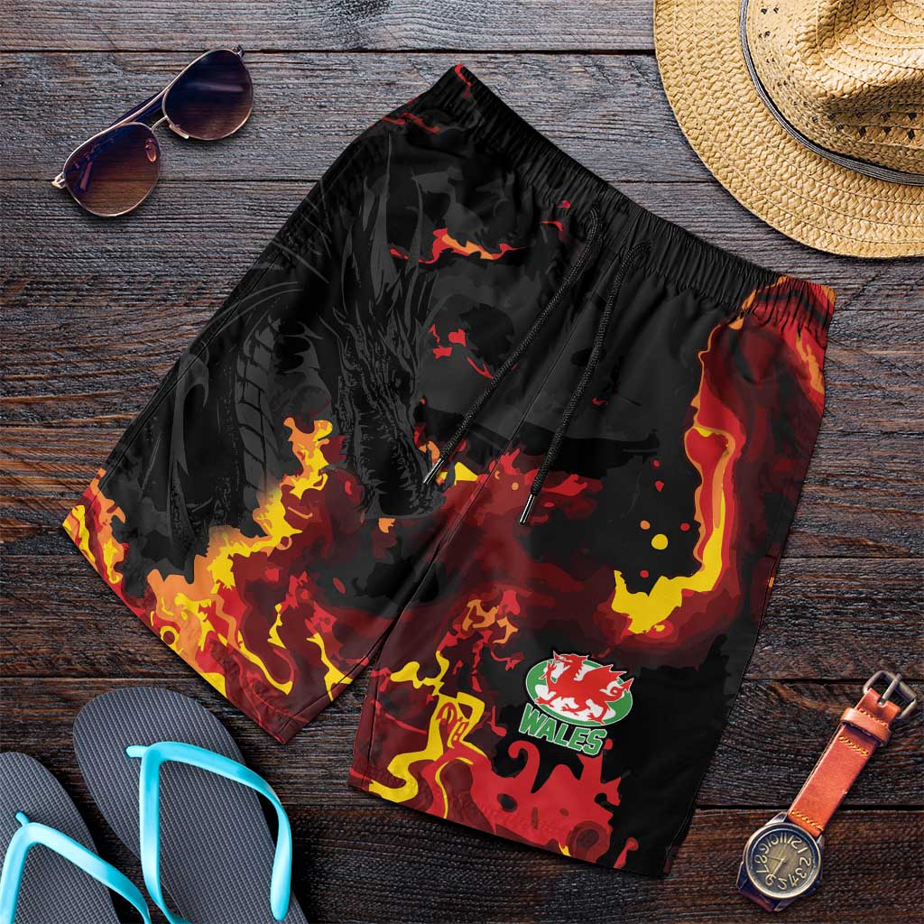 2026 Autumn Rugby Nations Wales Shorts for Men Black Cymru Welsh Dragon