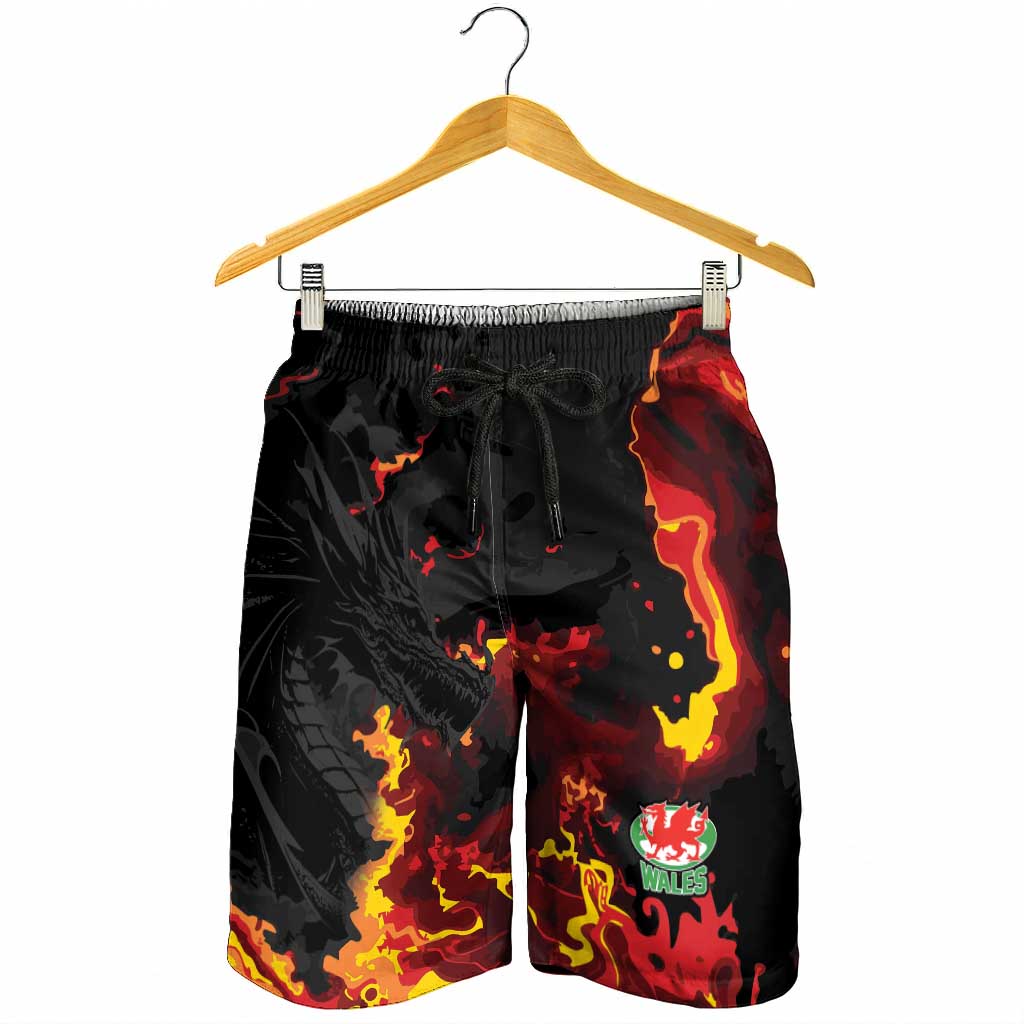 2026 Autumn Rugby Nations Wales Shorts for Men Black Cymru Welsh Dragon