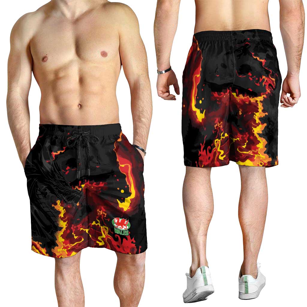 2026 Autumn Rugby Nations Wales Shorts for Men Black Cymru Welsh Dragon