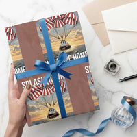 2026 Lunar Mission Splashdown Welcome Home Wrapping Paper Roll Pacific Ocean April 10 Vintage Capsule Recovery Graphic