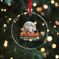 2026 Mission Lunar Orbit Animal Crew Crystal Glass Ornament Funny Capybara Raccoon Opossum Skunk Astronauts