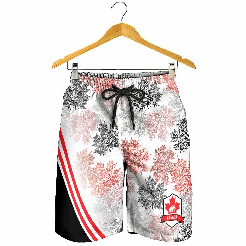 2026 Rugby Nations Series Canada Shorts for Men Les Rouges Maple Leaf