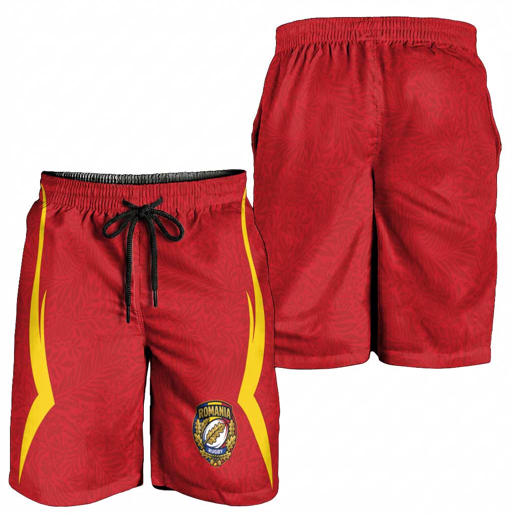 2026 Rugby Nations Series Romania Shorts for Men Stejarii Oaks Carpathian Pattern