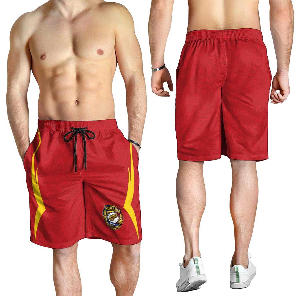 2026 Rugby Nations Series Romania Shorts for Men Stejarii Oaks Carpathian Pattern