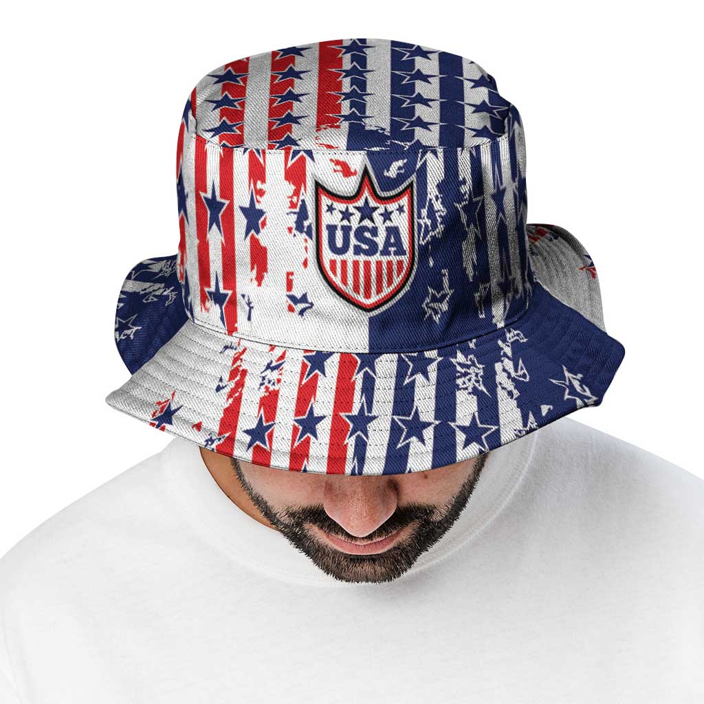 2026 Rugby Nations Series United States Bucket Hat Red Star And Stripes Pattern