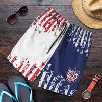 2026 Rugby Nations Series United States Shorts for Men Red Star And Stripes Pattern