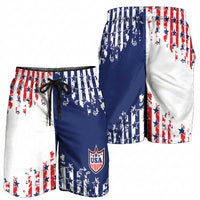 2026 Rugby Nations Series United States Shorts for Men Red Star And Stripes Pattern