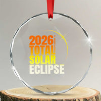 2026 Total Solar Eclipse August 12 Crystal Glass Ornament Totality Modern Space Graphic
