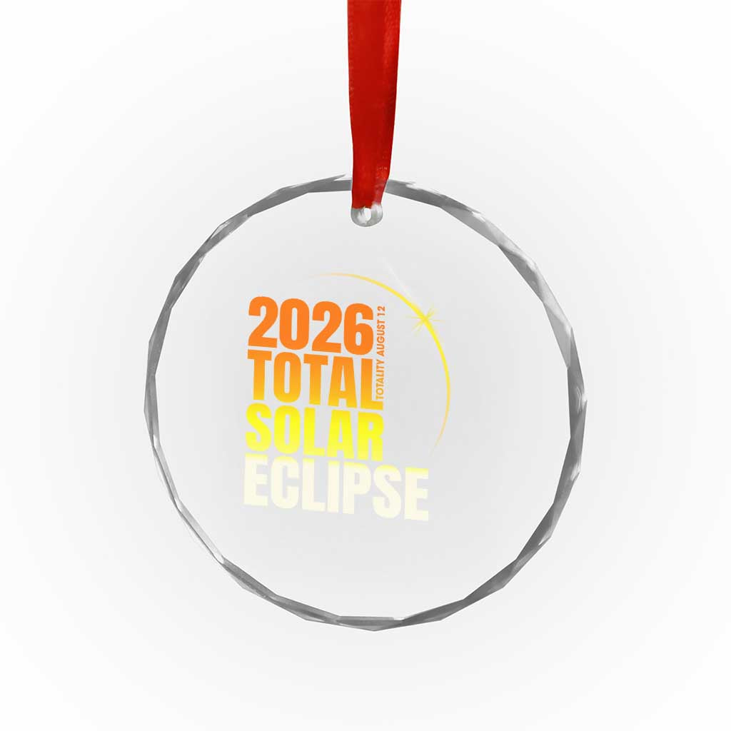 2026 Total Solar Eclipse August 12 Crystal Glass Ornament Totality Modern Space Graphic