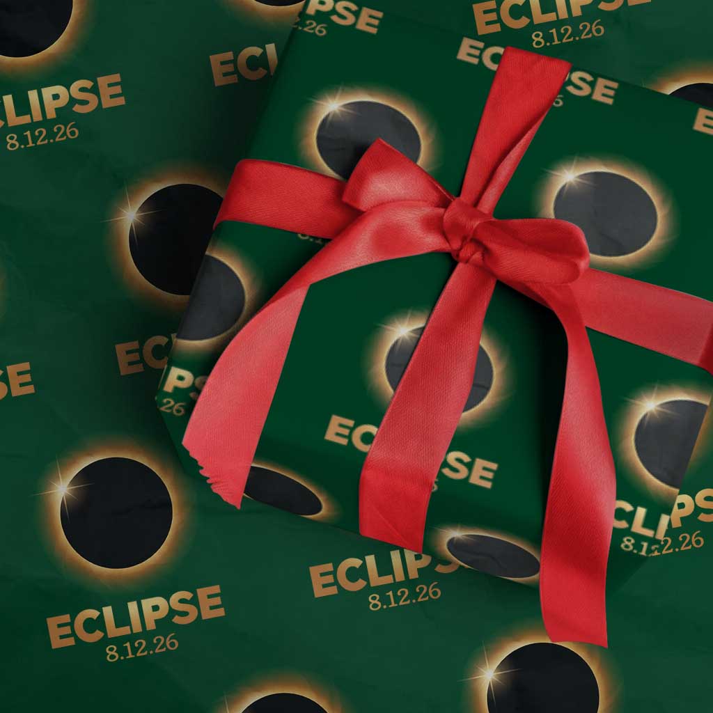 2026 Total Solar Eclipse Wrapping Paper Roll August 12 Totality Astronomy Souvenir