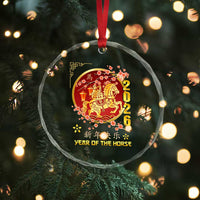 2026 Year of the Horse Lunar New Year Crystal Glass Ornament - Wonder Print Shop
