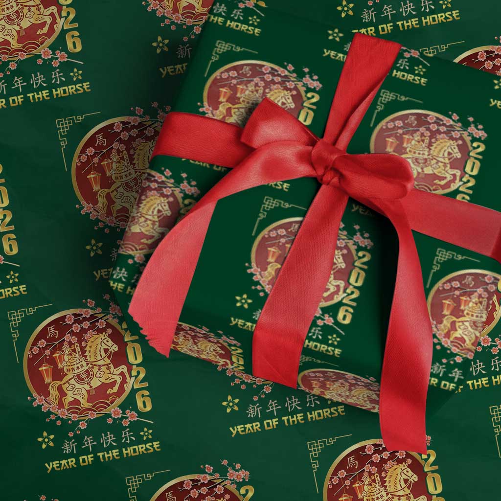 2026 Year of the Horse Lunar New Year Wrapping Paper Roll - Wonder Print Shop
