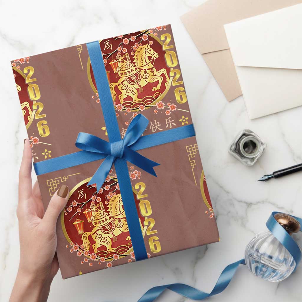 2026 Year of the Horse Lunar New Year Wrapping Paper Roll - Wonder Print Shop