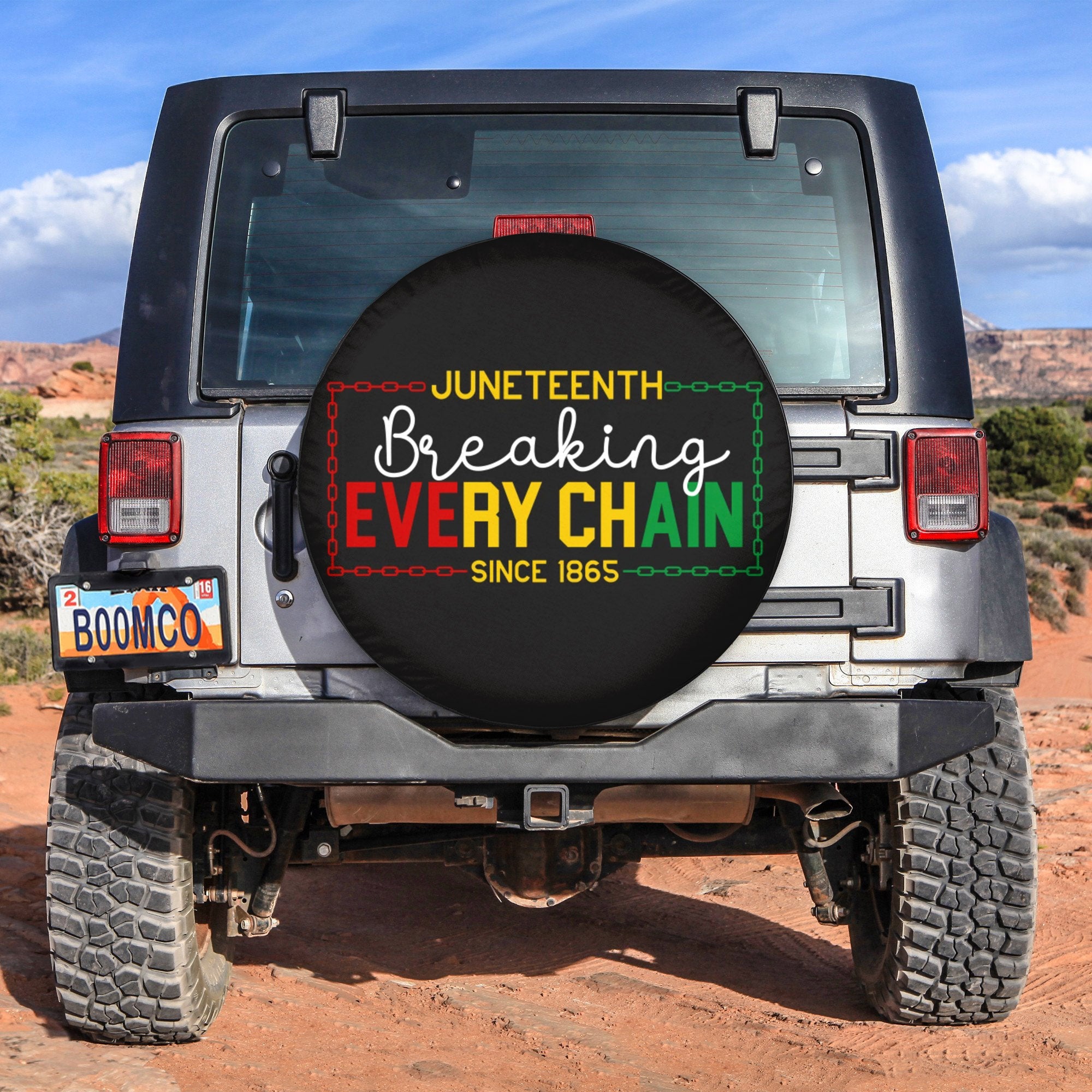 African Tire Covers - Juneteenth Spare Tire Cover Breaking Every Chain Since 1865 NO.203 LT8