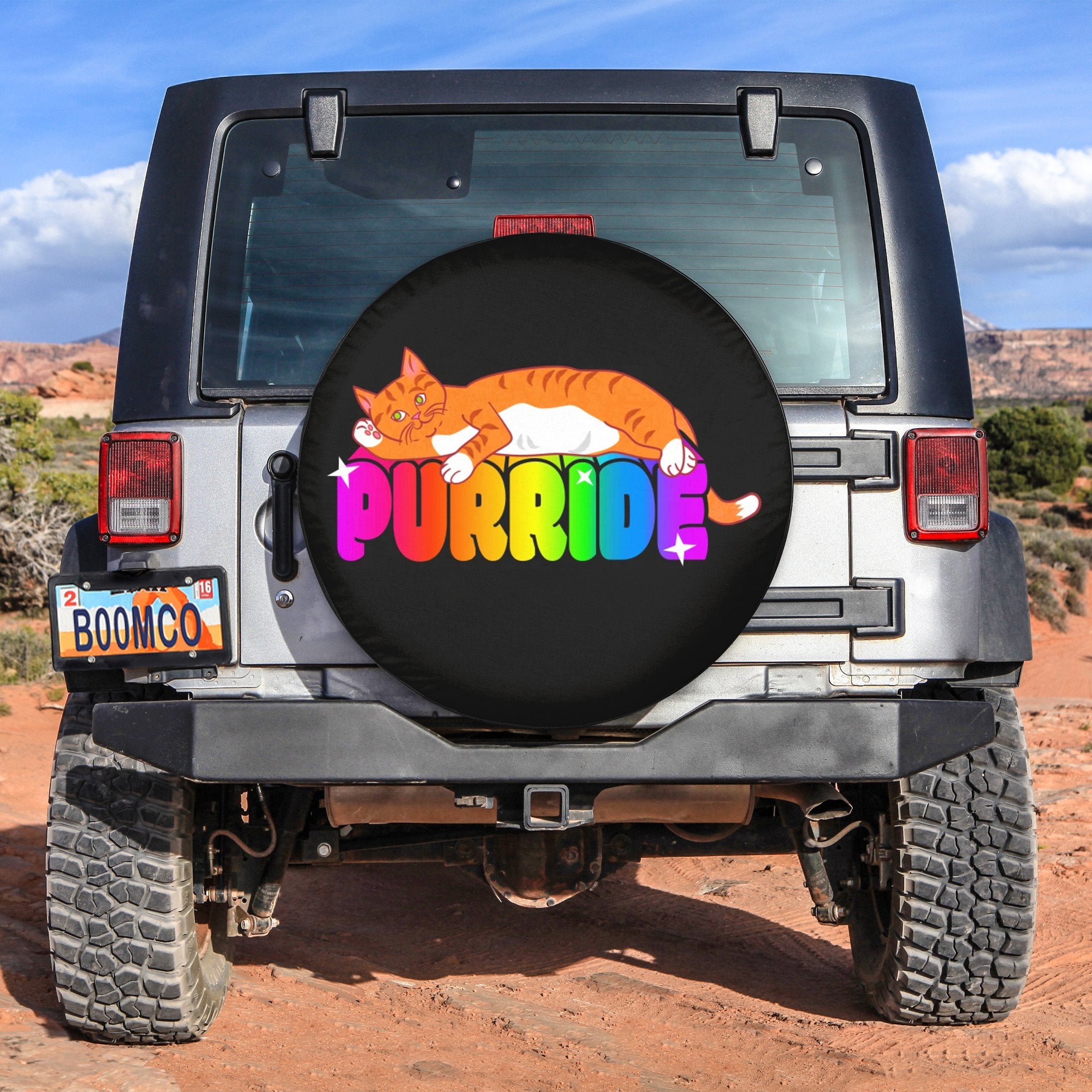 LGBT Tire Covers - Purride Laying Cat Spare Tire Cover NO.142 LT8 - Wonder Print Shop