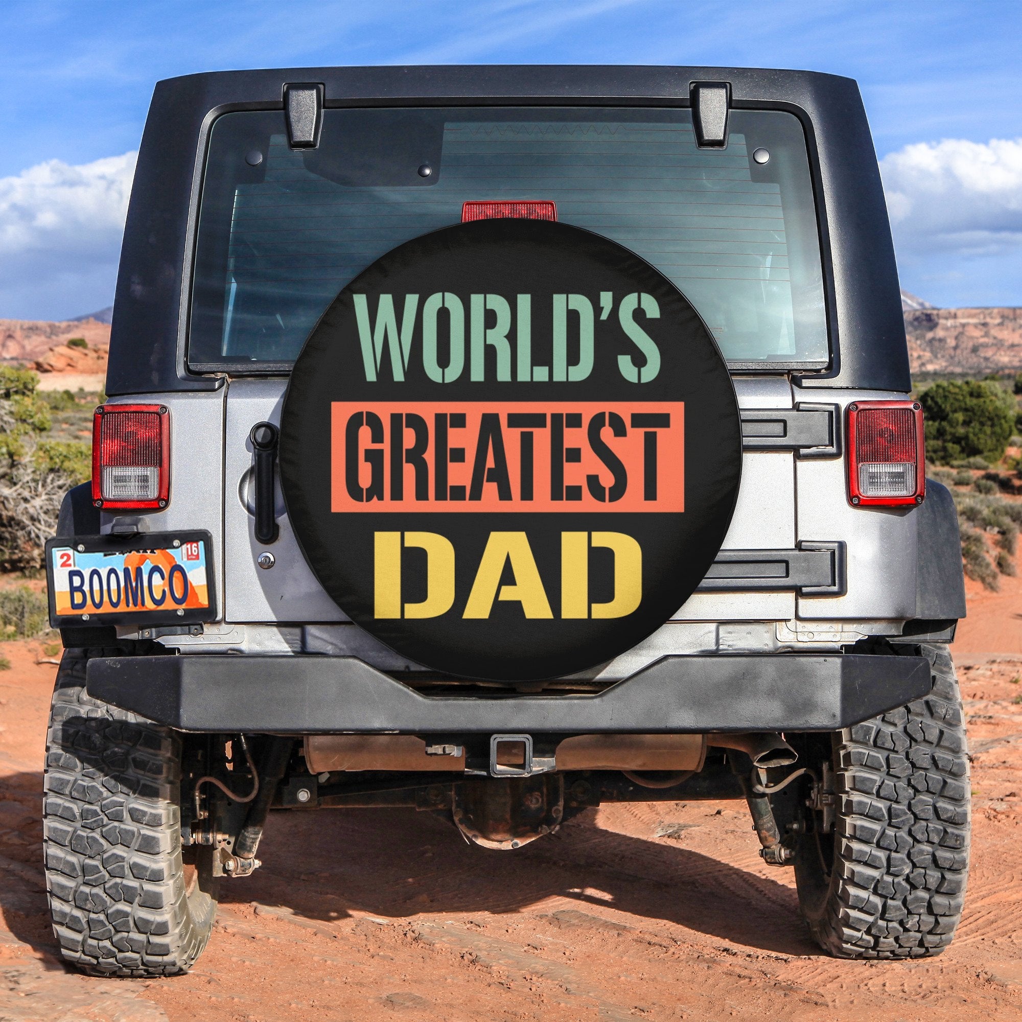 Father's Day Tire Covers - World's Greatest Dad Spare Tire Cover NO.208 LT8 - Wonder Print Shop