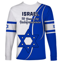 Israel Independence Day Long Sleeve Shirt Yom Haatzmaut Curvel Style - Wonder Print Shop