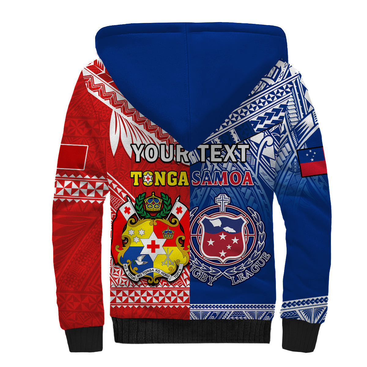 (Custom Personalised) Mate Maa Tonga And Toa Samoa Rugby Sherpa Hoodie Polynesian Pattern - Wonder Print Shop