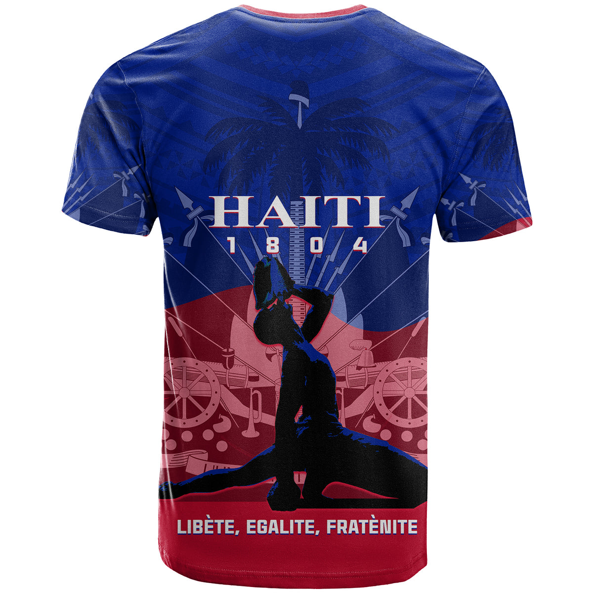 Haiti T Shirt Negre Marron With Coat Of Arms Polynesian Style - Wonder Print Shop