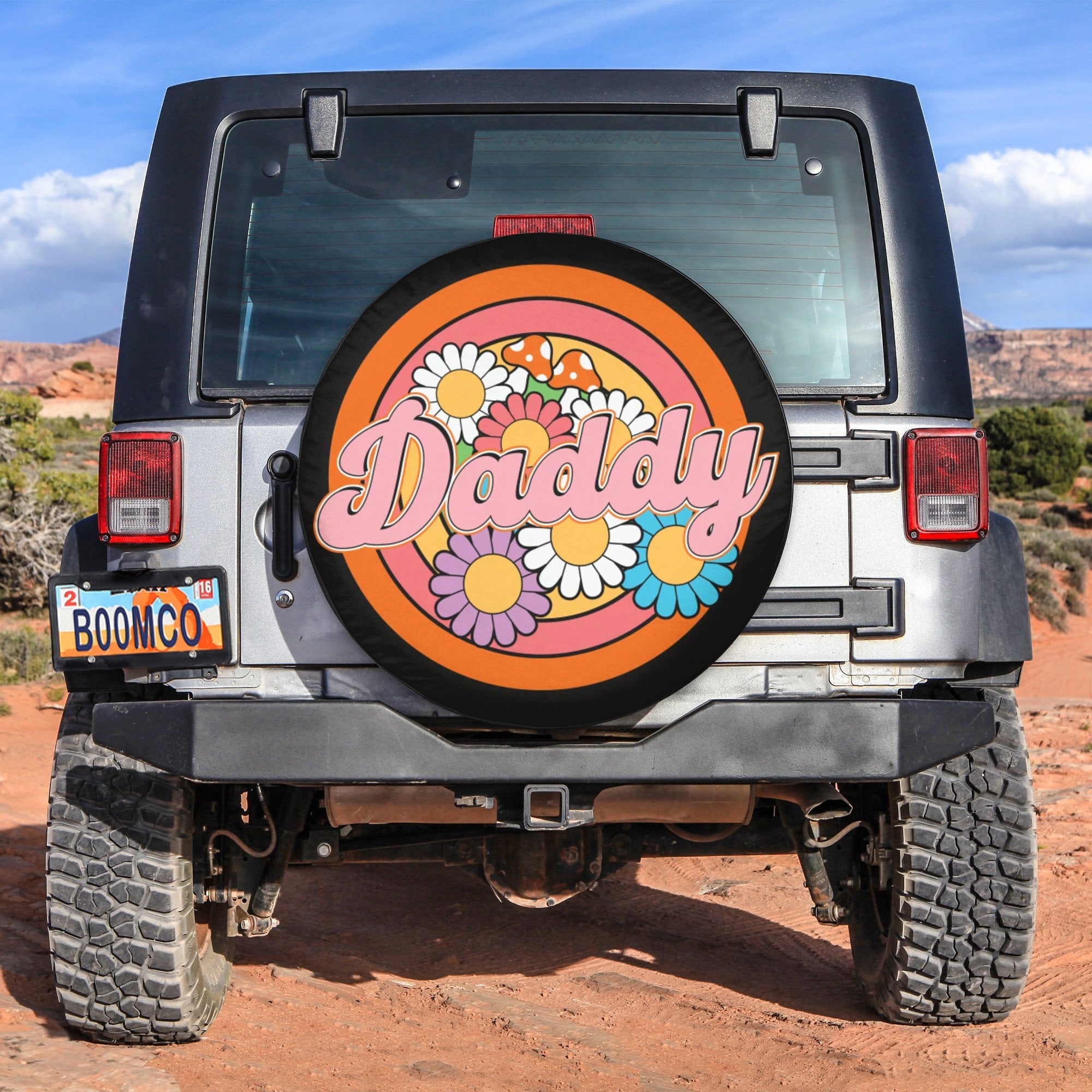 Father's Day Tire Covers - Daddy Flower Vibes Spare Tire Cover NO.214 LT8 - Wonder Print Shop
